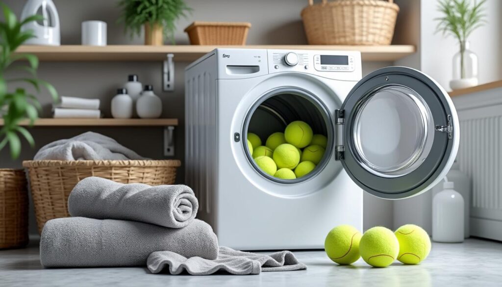 découvrez 5 alternatives efficaces pour remplacer la balle de tennis dans le sèche-linge et garder vos vêtements doux et bien secs.